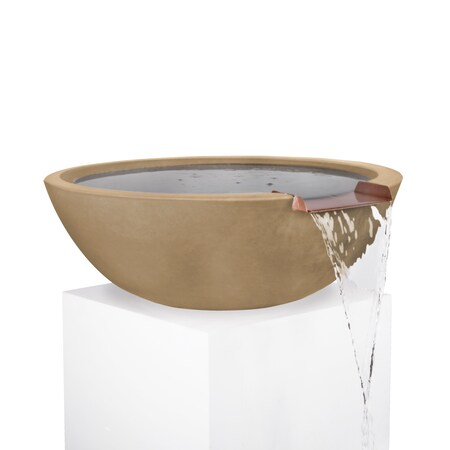 The Outdoor Plus 27 Round Sedona Water Bowl - GFRC Concrete - Brown - OPT-27RWO-BRN